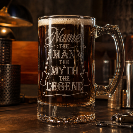 “The Man, The Myth, The Legend” Personalized Stein