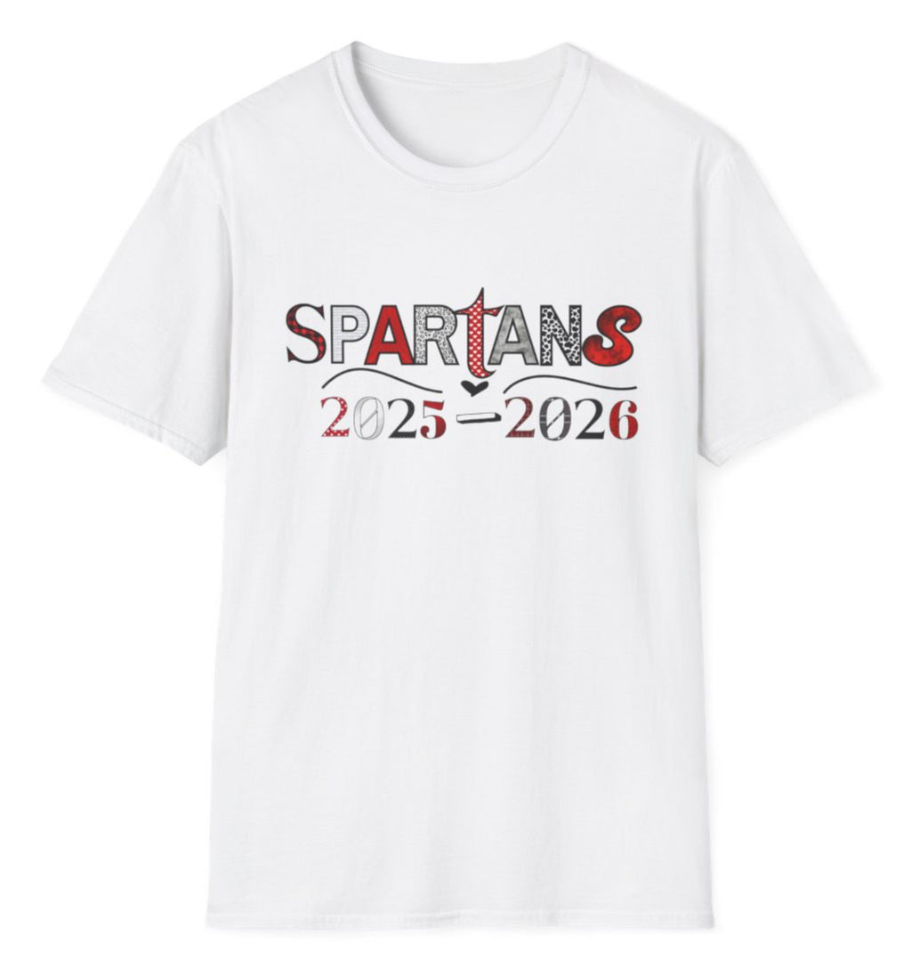 Spartans - Patch Pattern School Spirit Shirt (current year)