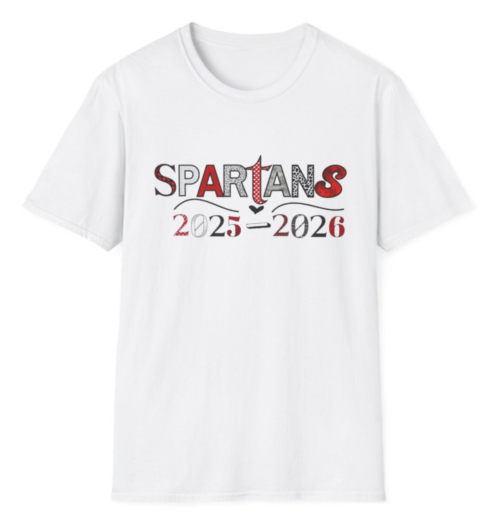 Spartans - Patch Pattern School Spirit Shirt (current year)