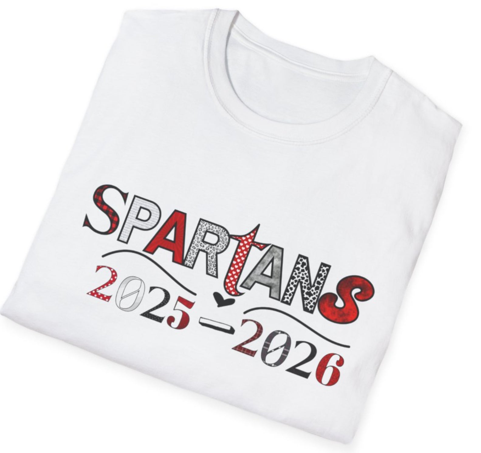 Spartans - Patch Pattern School Spirit Shirt (current year)