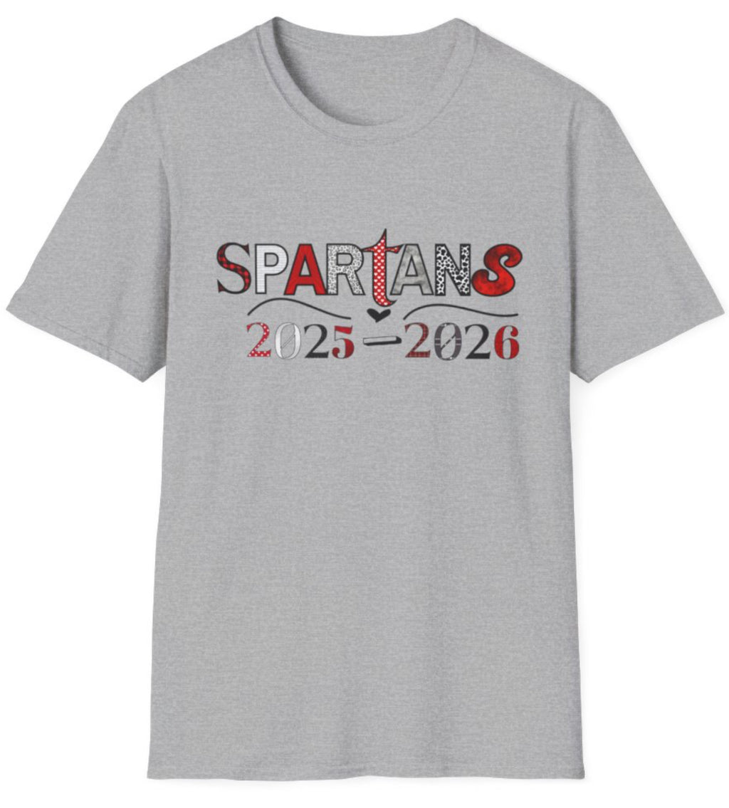 Spartans - Patch Pattern School Spirit Shirt (current year)