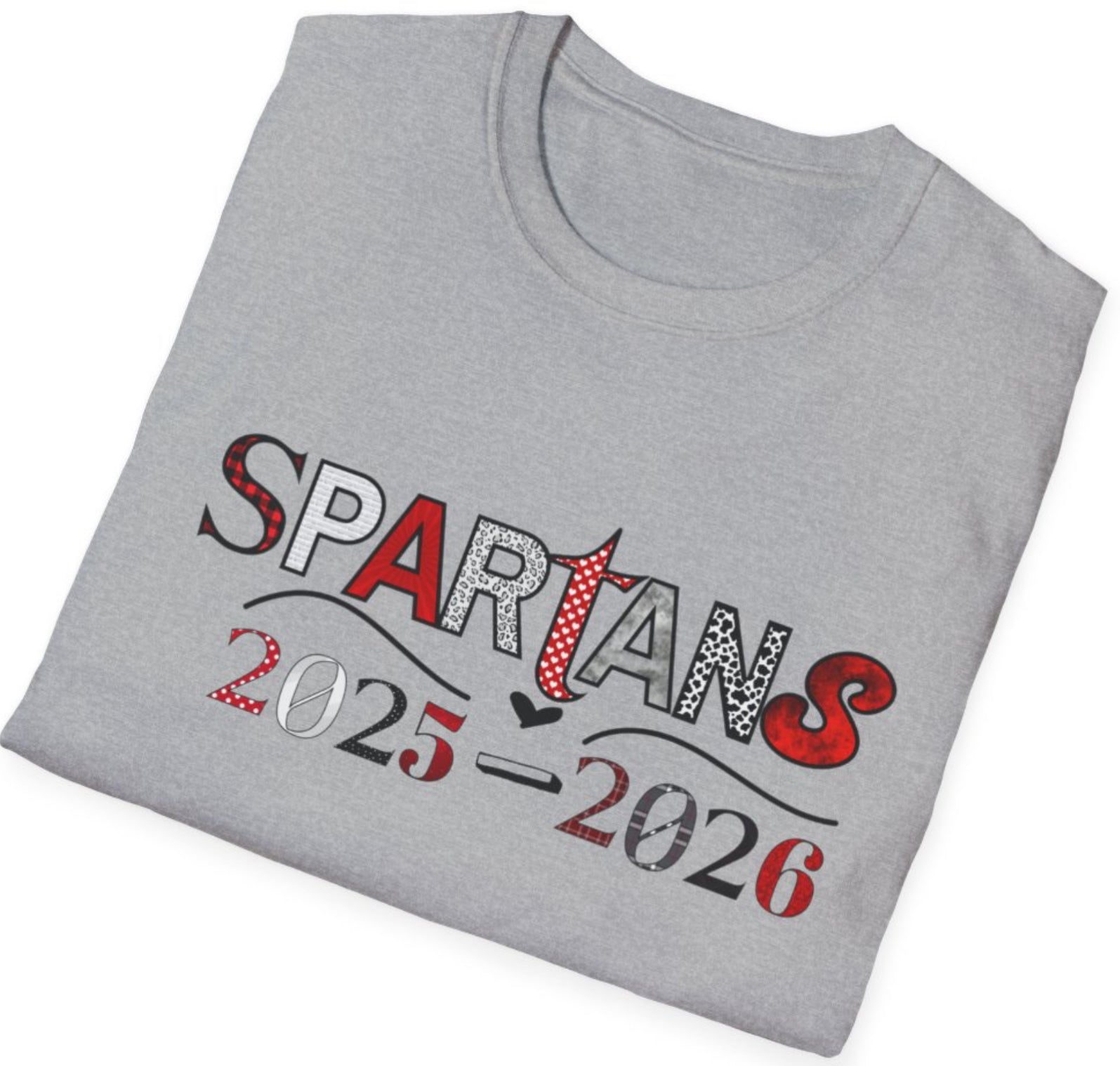 Spartans - Patch Pattern School Spirit Shirt (current year)