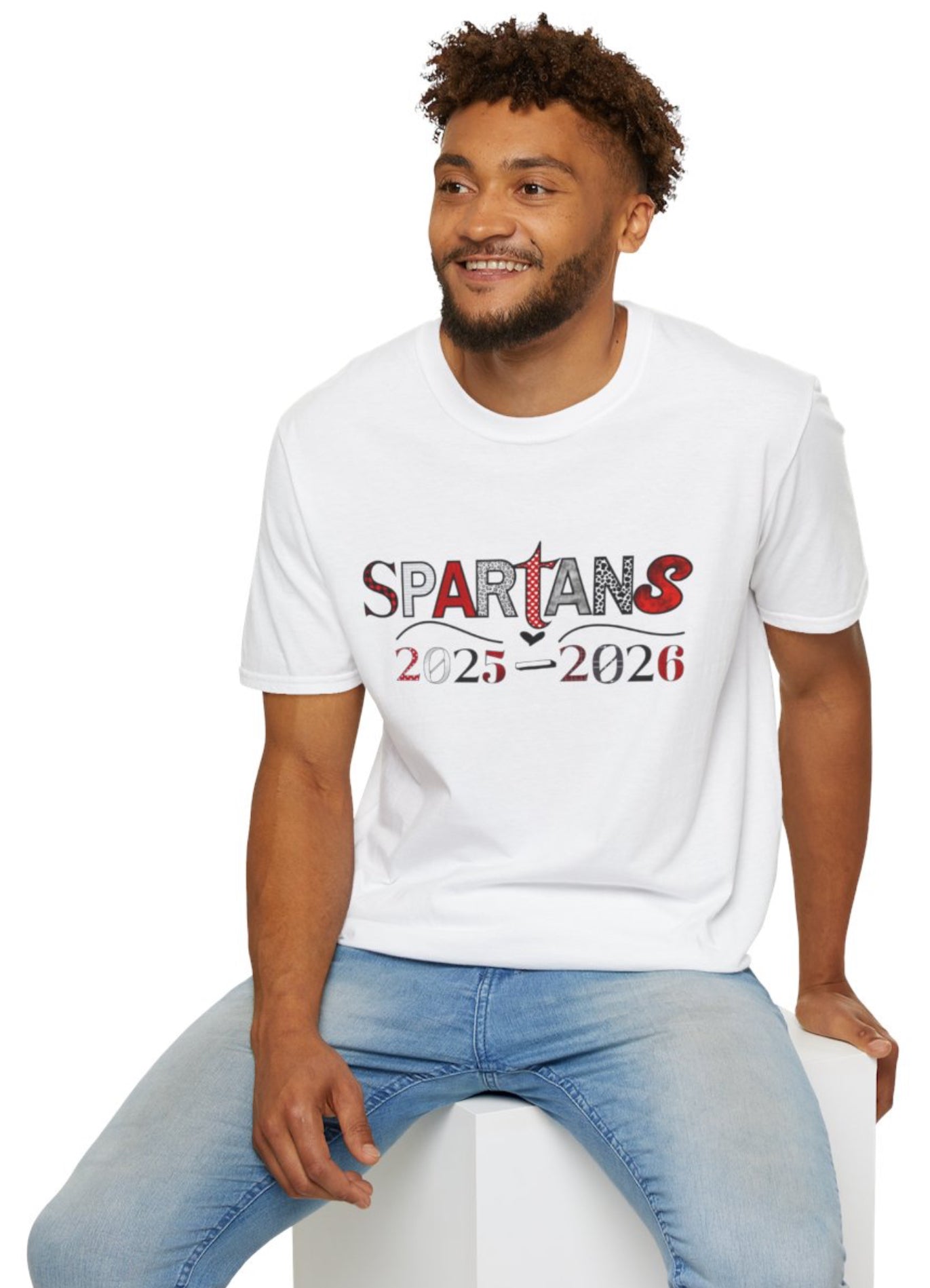 Spartans - Patch Pattern School Spirit Shirt (current year)