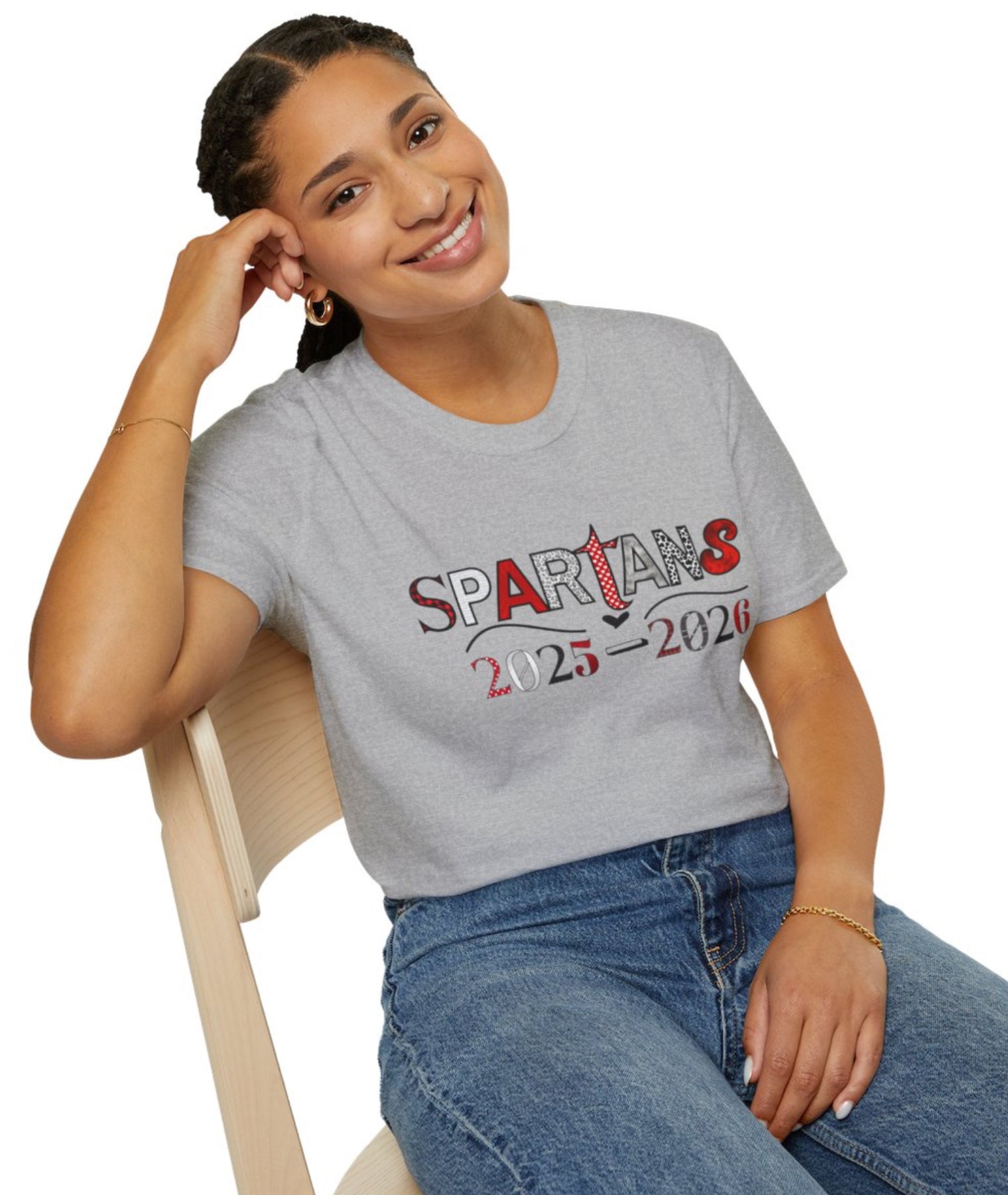 Spartans - Patch Pattern School Spirit Shirt (current year)