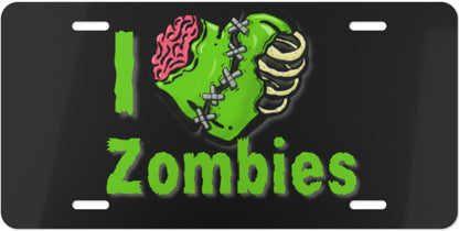 I 💚 Zombies  Vanity License Plate